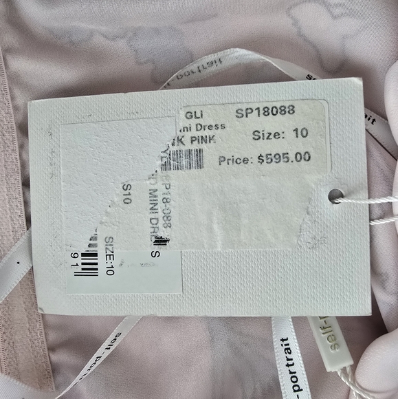 Self-Portrait Pink and Blue Strapless Dress - Picture 8 of 13